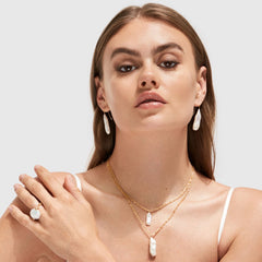 CORALI LONG BAROQUE PEARL HOOK EARRINGS - LARGE