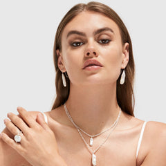 CORALI LONG BAROQUE PEARL HOOK EARRINGS - LARGE