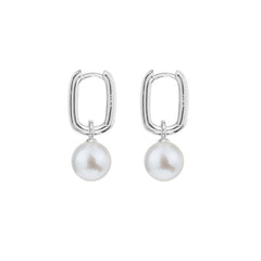 AETIA PEARL HOOP EARRINGS - MEDIUM