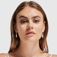 AETIA LONG BAROQUE PEARL HOOP EARRINGS