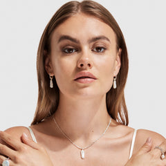 AETIA LONG BAROQUE PEARL HOOP EARRINGS