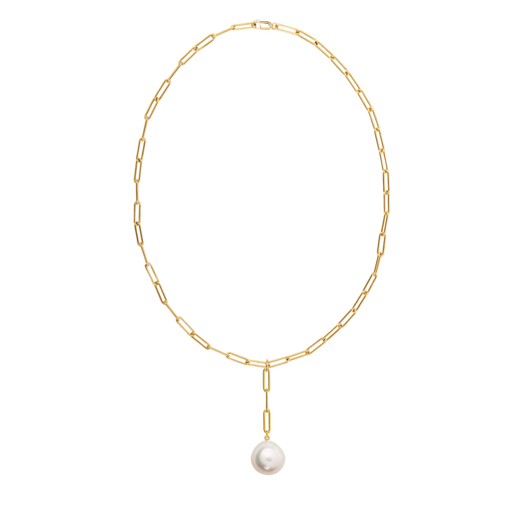AETIA LARIAT XXL ROUND PEARL CHAIN NECKLACE