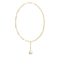 AETIA LARIAT XXL ROUND PEARL CHAIN NECKLACE