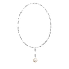 AETIA LARIAT XXL ROUND PEARL CHAIN NECKLACE