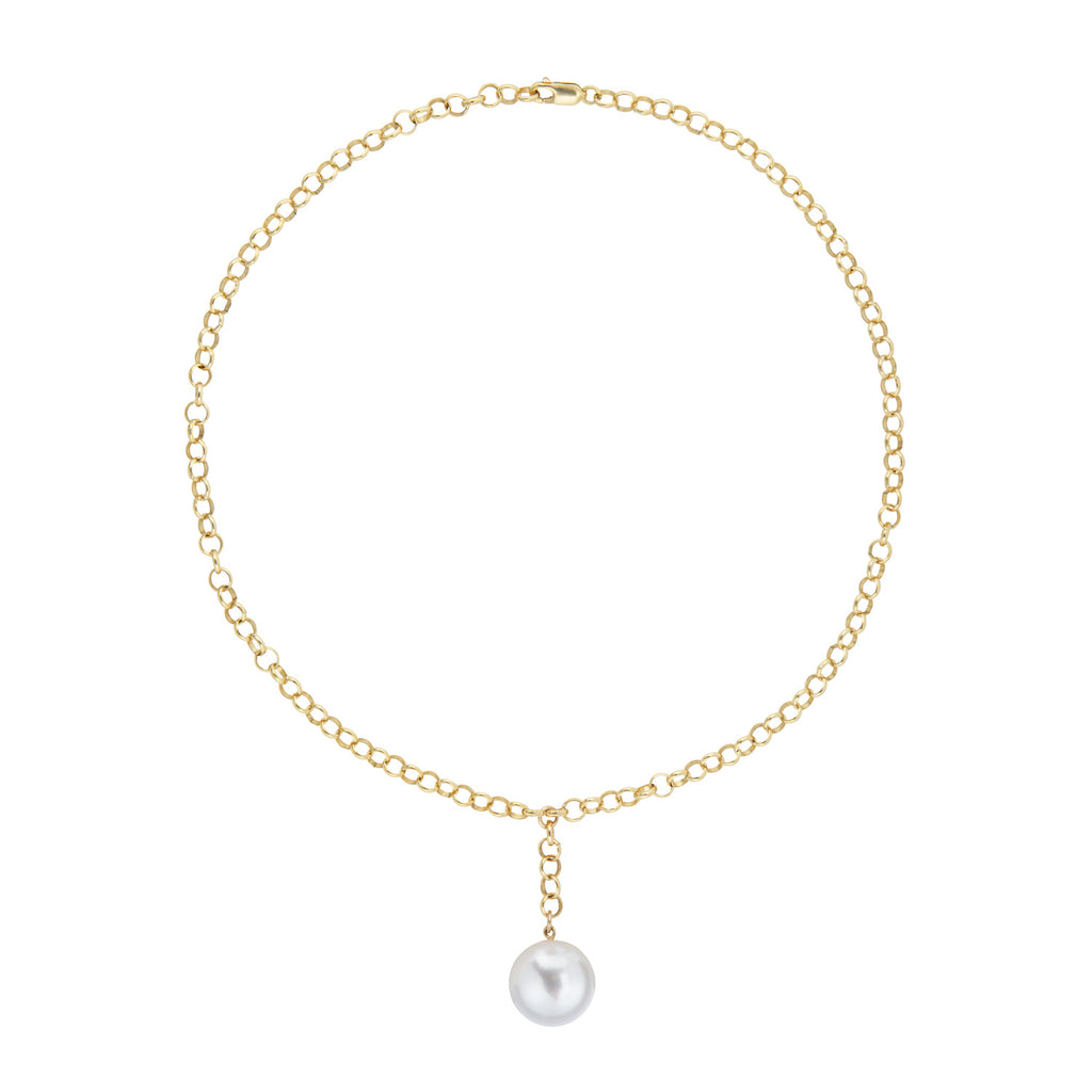 AELIA LARIAT WHITE PEARL NECKLACE