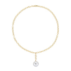 AELIA LARIAT WHITE PEARL NECKLACE