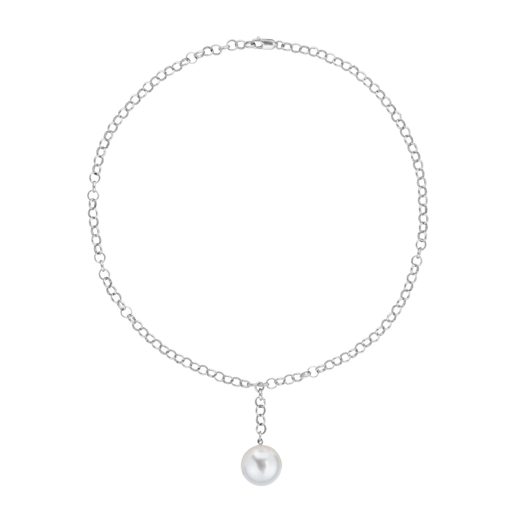 AELIA LARIAT WHITE PEARL NECKLACE