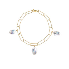 AURELIA KESHI PEARL CHAIN BRACELET
