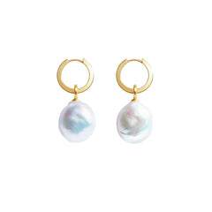 AURELIA BAROQUE PEARL HOOP EARRINGS