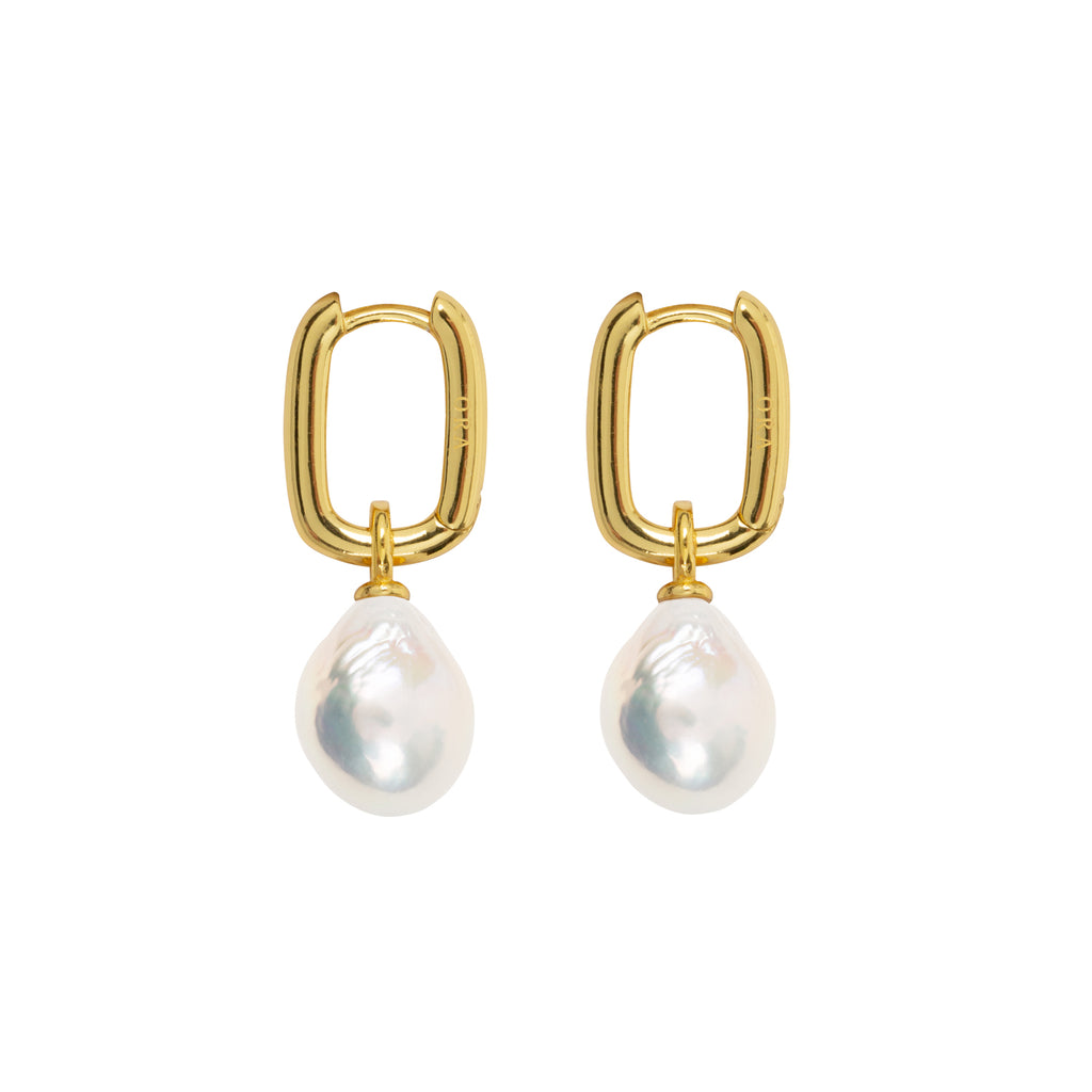 AETIA BAROQUE PEARL HOOP EARRINGS
