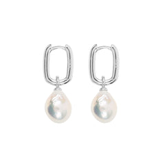 AETIA BAROQUE PEARL HOOP EARRINGS