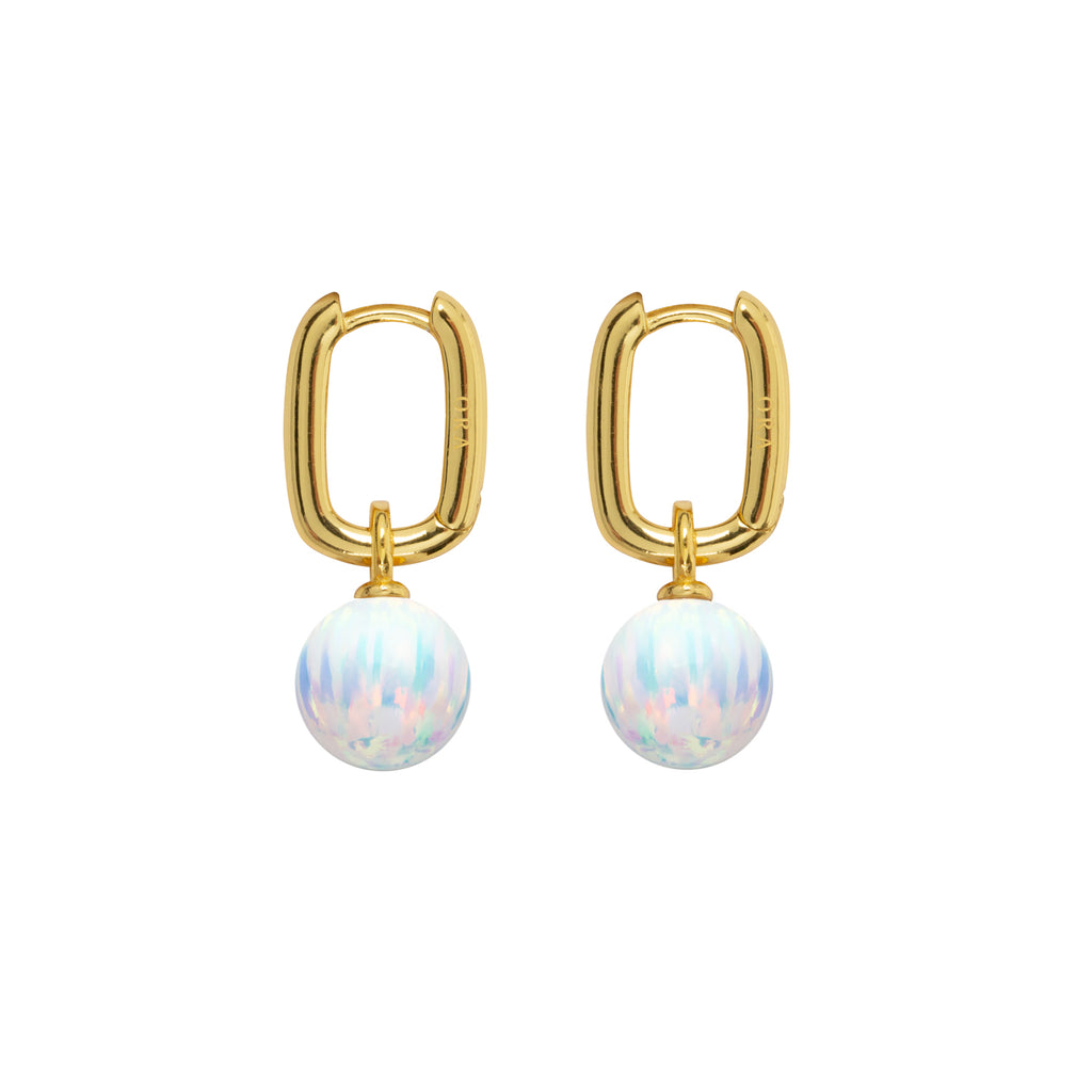 AETIA ICE OPAL HOOP EARRINGS