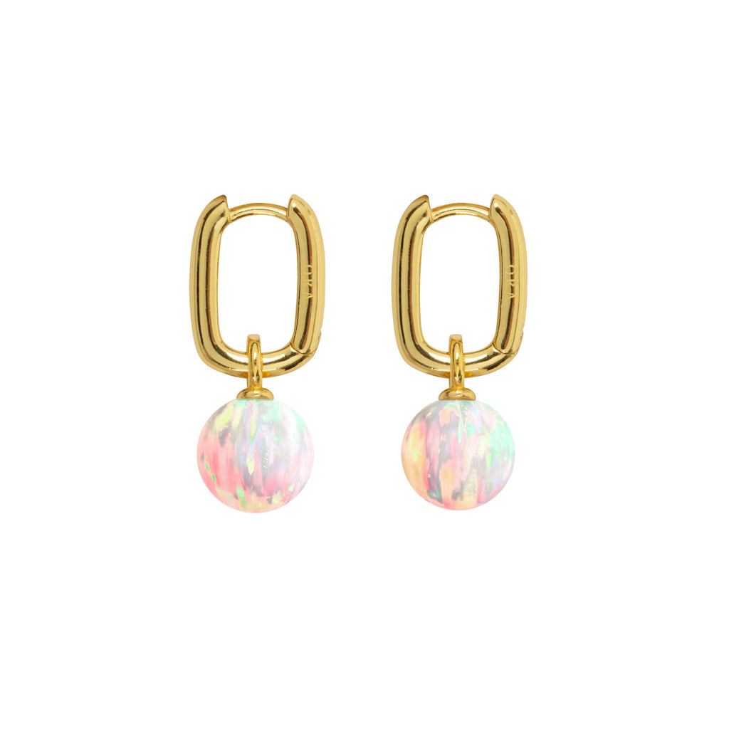 AETIA SUN OPAL HOOP EARRINGS