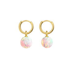 SUN OPAL HOOP EARRINGS
