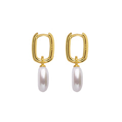 AETIA COIN PEARL HOOP EARRINGS