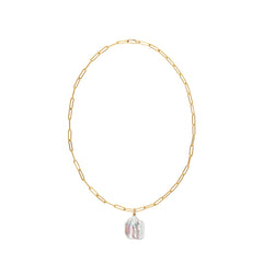 AETIA FLAT BAROQUE PEARL CHAIN NECKLACE