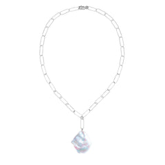 AURELIA FLAT BAROQUE PEARL CHAIN NECKLACE