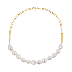 AETIA NUGGET PEARL CHAIN NECKLACE