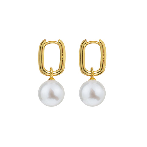 AETIA PEARL HOOP EARRINGS - LARGE