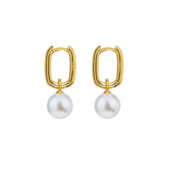 AETIA PEARL HOOP EARRINGS - MEDIUM