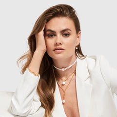 AETIS PEARL HOOP EARRINGS - FIXED - MEDIUM