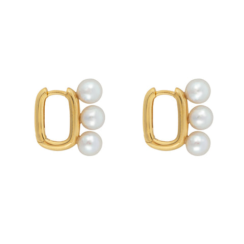 AETIA TRIO PEARL HOOP EARRINGS