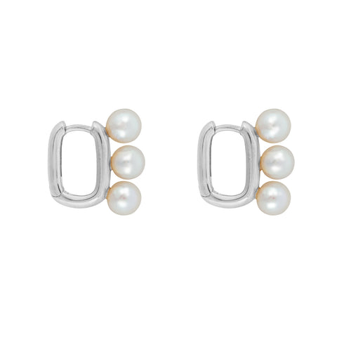 AETIA TRIO PEARL HOOP EARRINGS