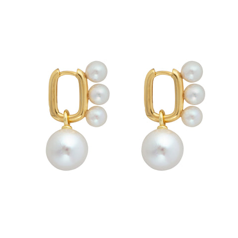 AETIA TRIO & XL PEARL HOOP EARRINGS