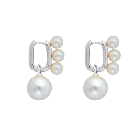 AETIA TRIO & XL PEARL HOOP EARRINGS