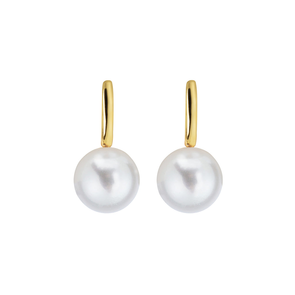 Extra large discount pearl hoop earrings