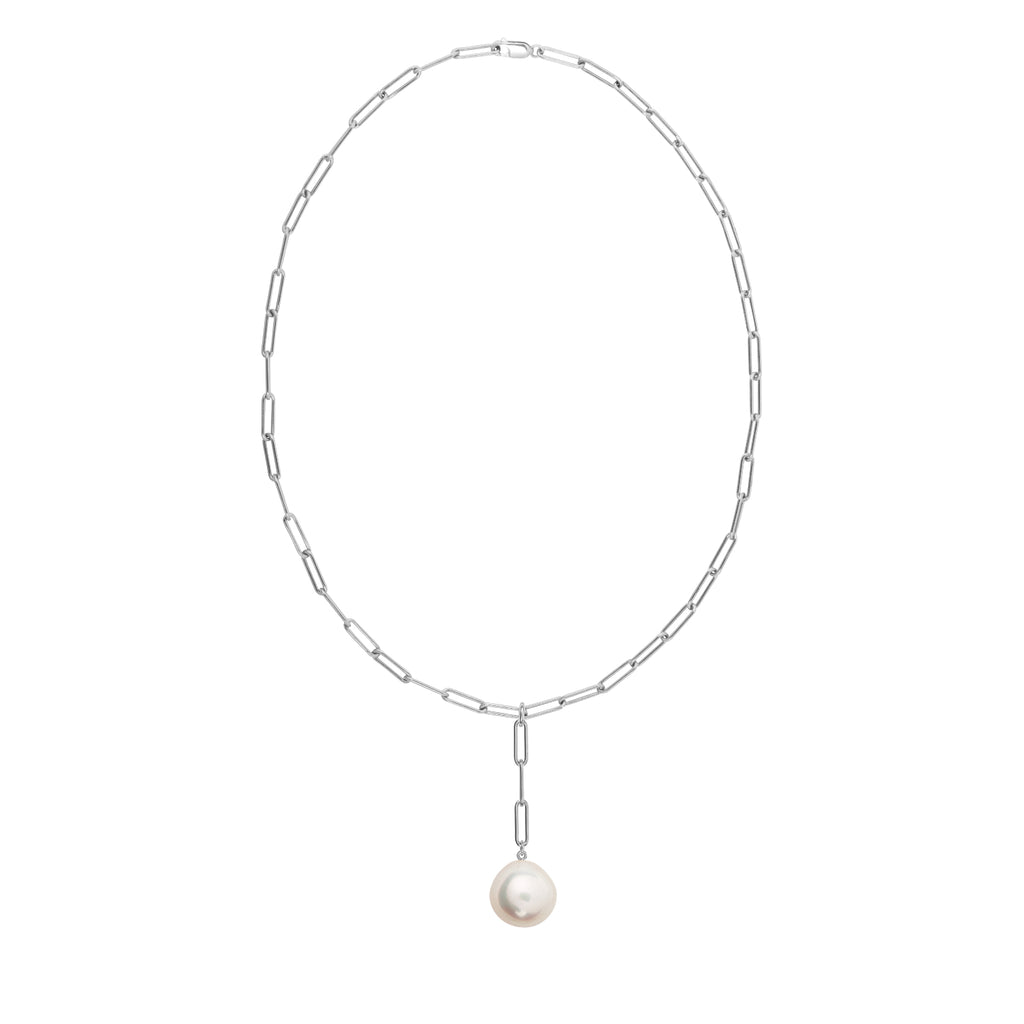 ORA Pearls AETIA LARIAT XXL ROUND PEARL CHAIN NECKLACE