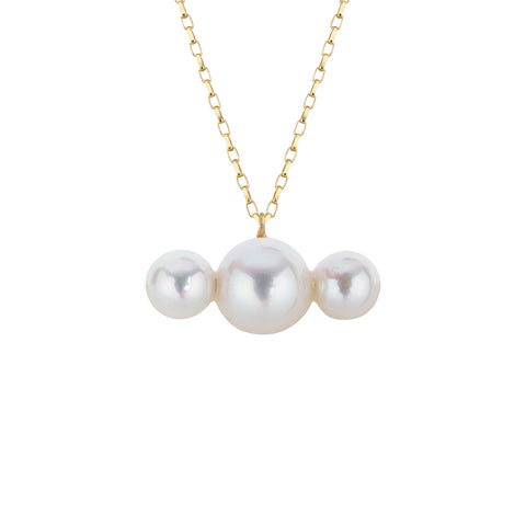 TRIA PEARL SOLID GOLD NECKLACE