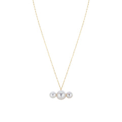 TRIA PEARL SOLID GOLD NECKLACE