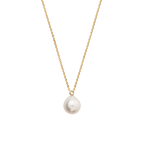 WHITE PEARL FINE CHAIN NECKLACE