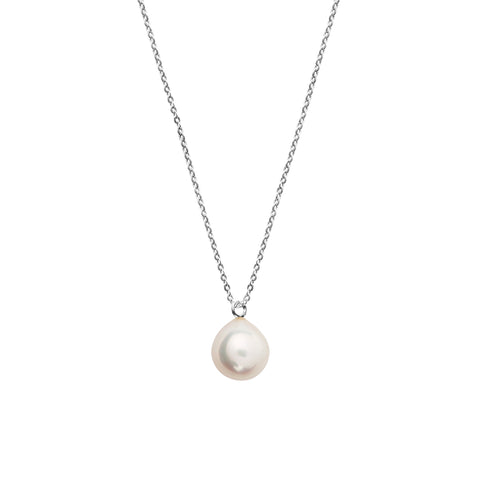 WHITE PEARL FINE CHAIN NECKLACE