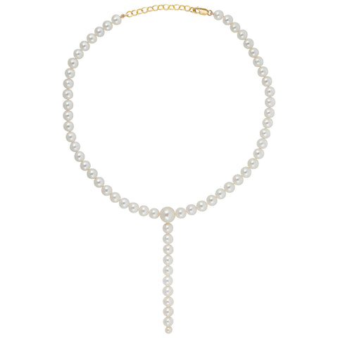 PLUVIA ROUND PEARL NECKLACE - LONG