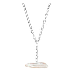 CORALIA T BAR LONG BAROQUE PEARL PENDANT