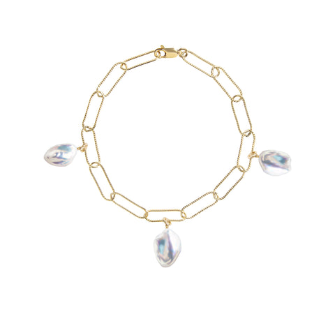 AURELIA KESHI PEARL CHAIN BRACELET