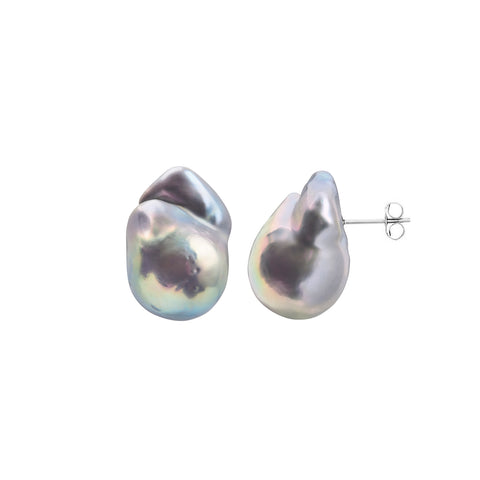 NEBULA GREY PEARL EARRINGS