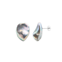 PLUVIA GREY PEARL EARRINGS
