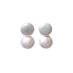 DUET COIN PEARL EARRINGS