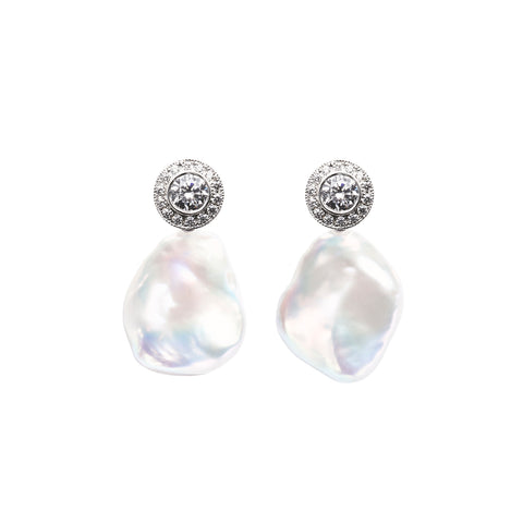 HALO BAROQUE PEARL EARRINGS