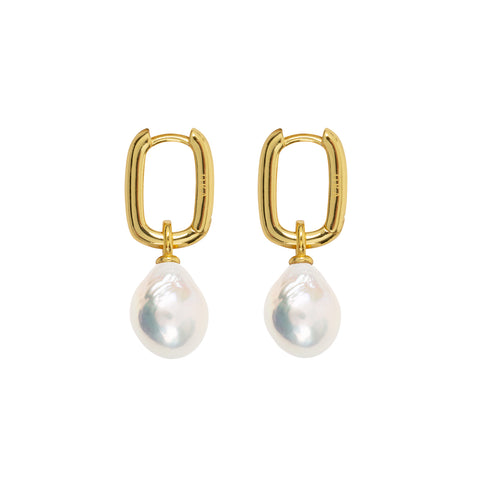 AETIA BAROQUE PEARL HOOP EARRINGS