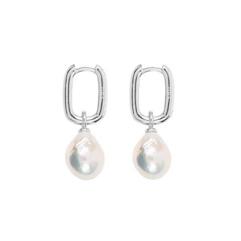 AETIA BAROQUE PEARL HOOP EARRINGS