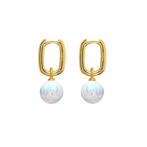 AETIA ICE OPAL HOOP EARRINGS