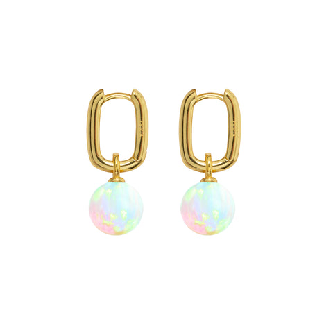 AETIA SEA OPAL HOOP EARRINGS