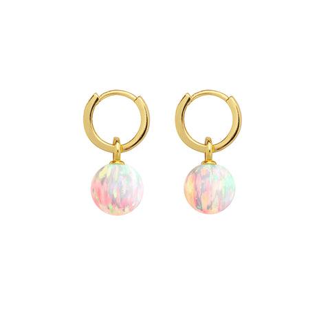 SUN OPAL HOOP EARRINGS