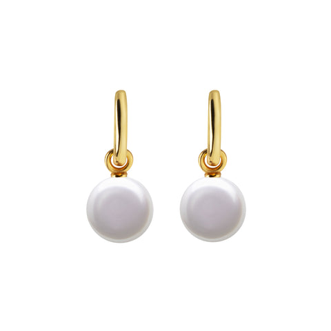 AETIA COIN PEARL HOOP EARRINGS