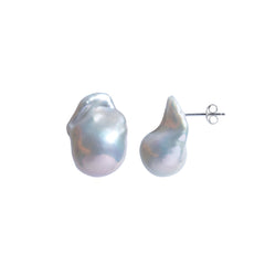 NEBULA LIGHT GREY PEARL EARRINGS