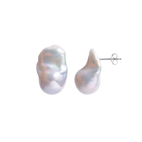 NEBULA WHITE PEARL EARRINGS